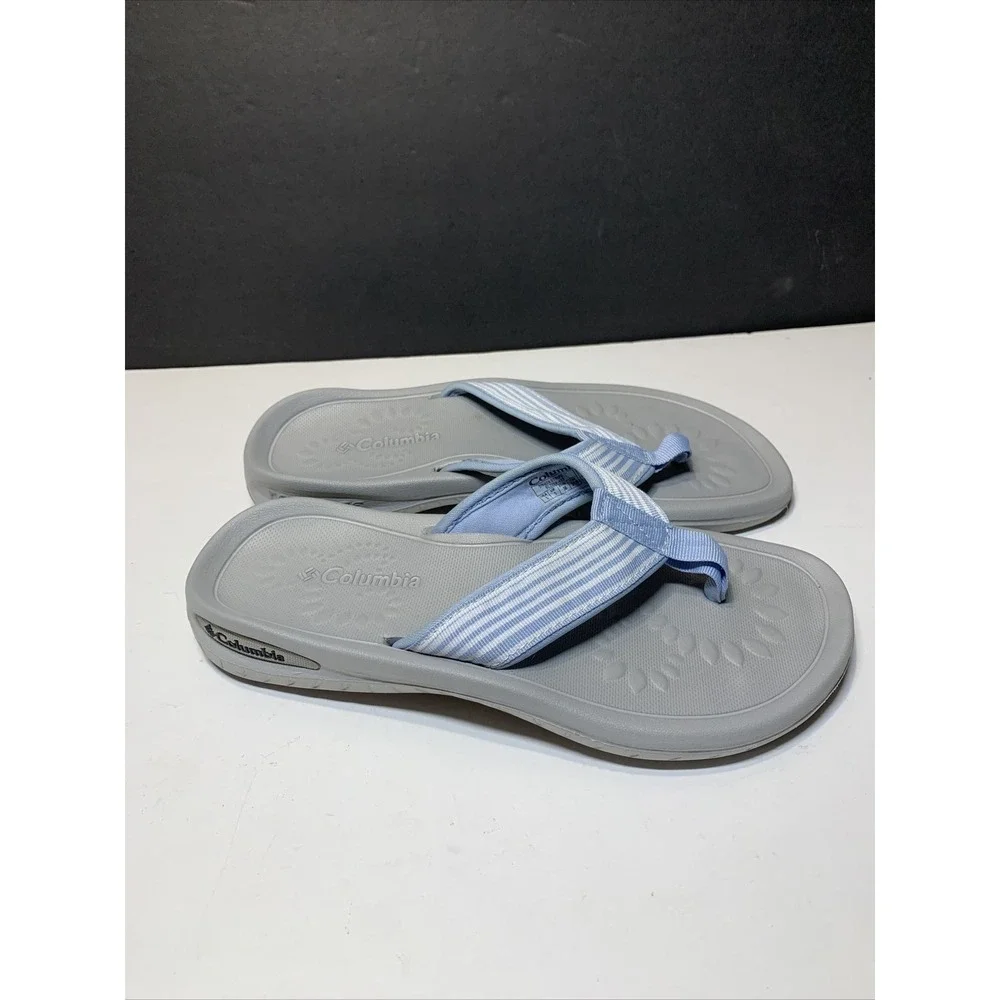 Columbia Womens Techlite Siesta Stripe Sandal Thong Flip Flop Sz 5 Beachy Casual